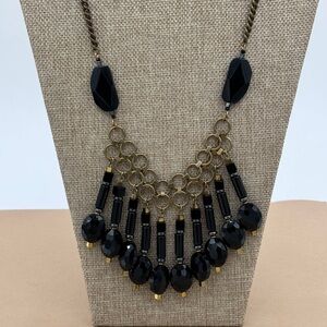 Handmade evening statement necklace natural stones